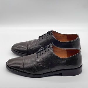 SALVATORE FERRAGAMO STUDIO PEBBLED LEATHER OXFORDS